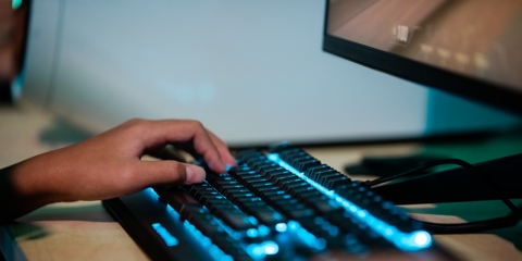 typing on a keyboard